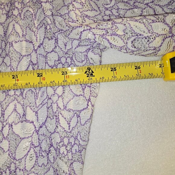 Draper's & Damon's Purple and White Lace Coverup / Over Piece / Jacket Size 2X - Picture 5 of 8